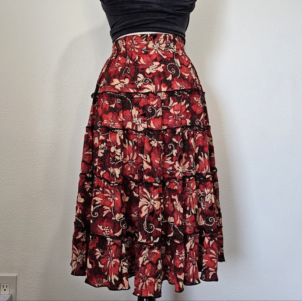 Carole Little Red Midi Skirt 💮